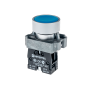 Кнопка плоская синяя, 1NO, металл (Изображение 1)