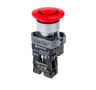 Кнопка грибовидная без фиксации, с подсветкой, 24V, 1NC, красный (Изображение 1)