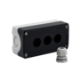 Корпус кнопочного поста 3-местный тёмно-серый/серый пластик, IP67 (Изображение 1)