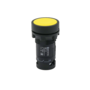 Кнопка плоская желтая с фиксацией, 1NO+1NC, IP54, пластик (Изображение 1)