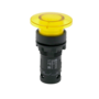 Кнопка грибовидная желтая с подсветкой, Ø40  мм, 1NO, 220 AC, IP54, пластик (Изображение 1)