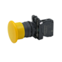 Кнопка грибовидная желтая, 40 мм, пружиный возврат, 1NO, IP65, пластик (Изображение 2)
