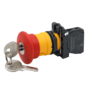 Кнопка грибовидная аварийной остановки с ключом, красная, 40 мм, возврат поворотом с фиксацией, 1NC, IP65, пластик (Изображение 2)