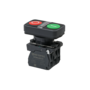 Кнопка двойная плоская с подсветкой, красная/зеленая, маркировка "I+O", 1NO+1NC, 24V AC/DC, IP65, пластик (Изображение 1)