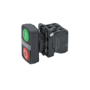 Кнопка двойная плоская с подсветкой, красная/зеленая, маркировка "I+O", 1NO+1NC, 24V AC/DC, IP65, пластик (Изображение 2)