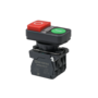 Кнопка двойная выступающая с подсветкой, красная/зеленая, маркировка "I+O", 1NO+1NC, 220V AC/DC, IP65, пластик (Изображение 1)