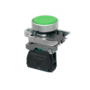 Кнопка плоская зеленая, 1NO, IP65, металл (Изображение 1)