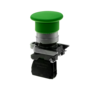 Кнопка грибовидная зеленая, 40 мм, пружиный возврат, 1NO, IP65, металл (Изображение 1)