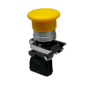 Кнопка грибовидная желтая, 40 мм, пружиный возврат, 1NO, IP65, металл (Изображение 1)