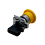 Кнопка грибовидная желтая, 40 мм, пружиный возврат, 1NO, IP65, металл (Изображение 4)