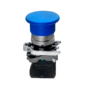 Кнопка грибовидная синяя, 40 мм, пружиный возврат, 1NO, IP65, металл (Изображение 2)