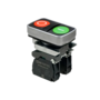 Кнопка двойная плоская, красная/зеленая, маркировка "I+O", 1NO+1NC, IP65, металл (Изображение 1)