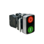 Кнопка двойная плоская, красная/зеленая, маркировка "I+O", 1NO+1NC, IP65, металл (Изображение 3)