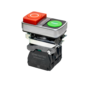 Кнопка двойная выступающая с подсветкой, красная/зеленая, маркировка "I+O", 1NO+1NC, 220V AC/DC, IP65, металл (Изображение 1)
