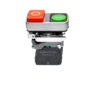 Кнопка двойная выступающая с подсветкой, красная/зеленая, маркировка "I+O", 1NO+1NC, 220V AC/DC, IP65, металл (Изображение 2)