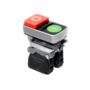 Кнопка двойная выступающая, красная/зеленая, маркировка "I+O", 1NO+1NC, IP65, металл (Изображение 1)