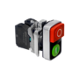 Кнопка двойная выступающая, красная/зеленая, маркировка "I+O", 1NO+1NC, IP65, металл (Изображение 3)