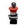 Кнопка грибовидная аварийной остановки с ключом, красная, 40 мм, возврат поворотом с фиксацией, 1NC, IP65, металл (Изображение 2)