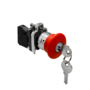 Кнопка грибовидная аварийной остановки с ключом, красная, 40 мм, возврат поворотом с фиксацией, 1NC, IP65, металл (Изображение 3)