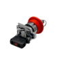 Кнопка грибовидная аварийной остановки с ключом, красная, 40 мм, возврат поворотом с фиксацией, 1NC, IP65, металл (Изображение 4)